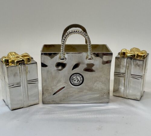 Borsa regalo shopping vintage Godinger Silverplate con regali sale e pepe shaker - Foto 10 di 19