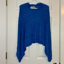 Lexi York 100% Bamboo Shawl Cape Scarf Blue Women’s One Size Eco Friendly Soft