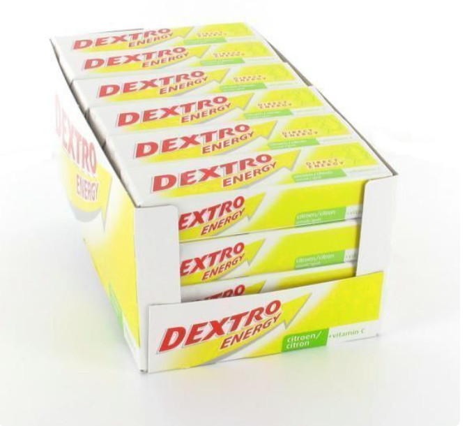 Dextro Energy Lemon Glucose tablets with Vitamin C - 47g - Pack of 24 FREE P&P