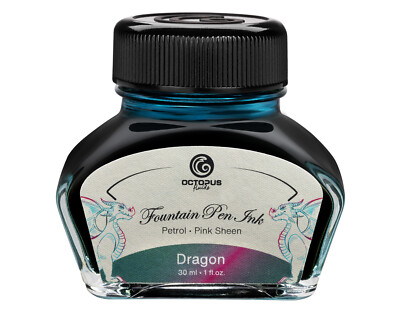 Octopus Fluids Dragon - Sheen Füllhaltertinte, Sheen Ink, Petrol, 30 ml