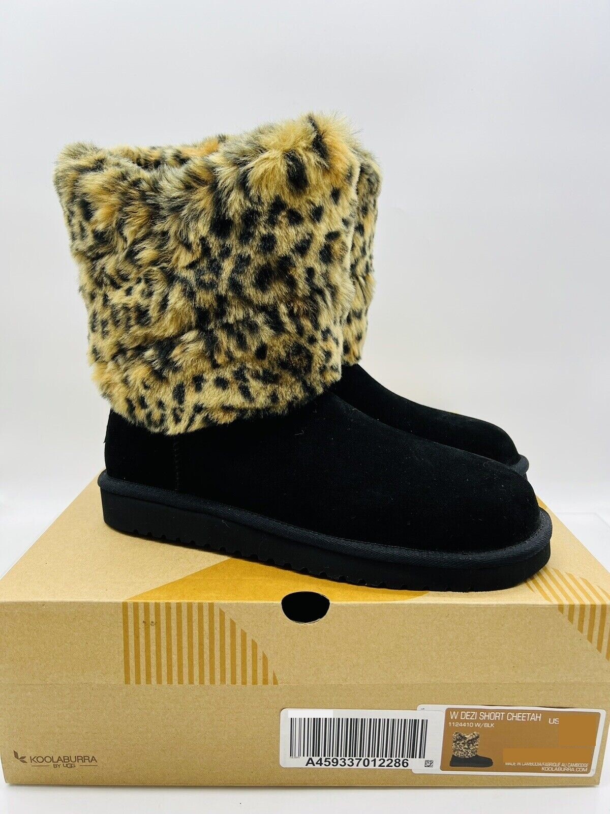 Faux Fur Winter Boots - Cheetah / Black 