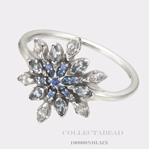 Authentic Pandora Silver Crystallized Snowflake CZ Ring Size 4.5