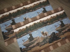 JCP PENNEY KIMLOR HUNTING DOGS CABIN LODGE HUNTER (PAIR) KING PILLOWS SHAMS 