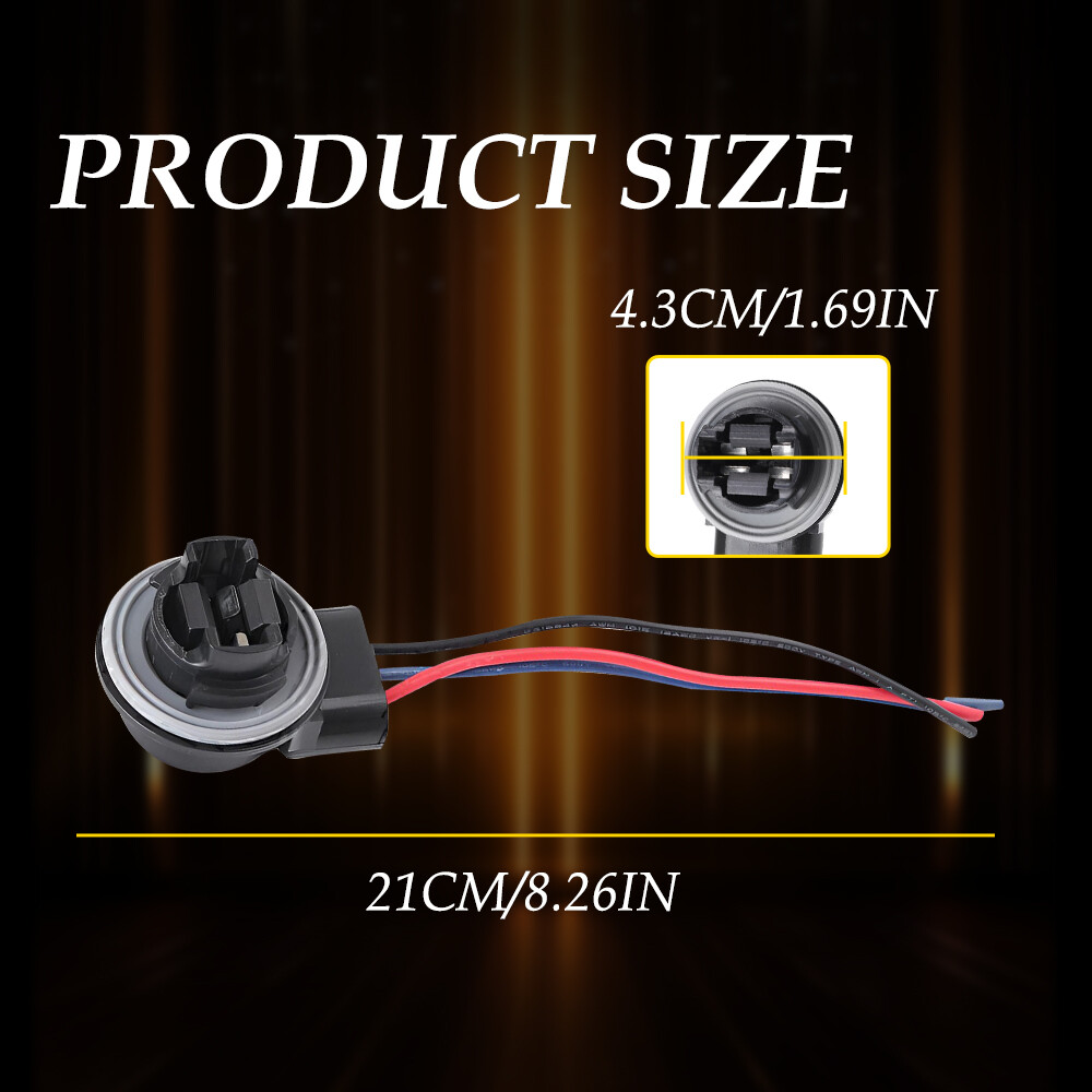 2x 3157 / 4157 Bulb Socket Pigtail Harness Wire Plug For Turn Signal & Brake Light