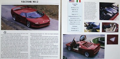 Vector Car Picture Article Out of Print Spec Sheet Wall Art Decor   