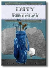 Happy Birthday Golf Picture on Stretched Canvas, Wall Art Décor, Ready to Hang