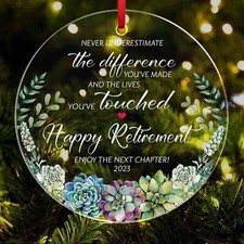 Retirement Gifts for Women, Christmas Ornaments - Thank You, Appreciation, Going