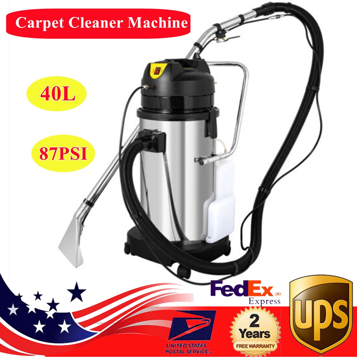 40L 3in1 Commercial Carpet Cleaning Machine Pro Cleaner Extractor 