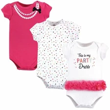Little Treasure Cotton Bodysuits, 3-Pack, Party Dress