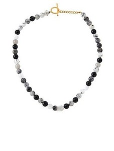 Authentic Talisman Of The Veiled Light Gold- Plated Rutilated Quartz And Monolithic Gemstone Beaded Necklace