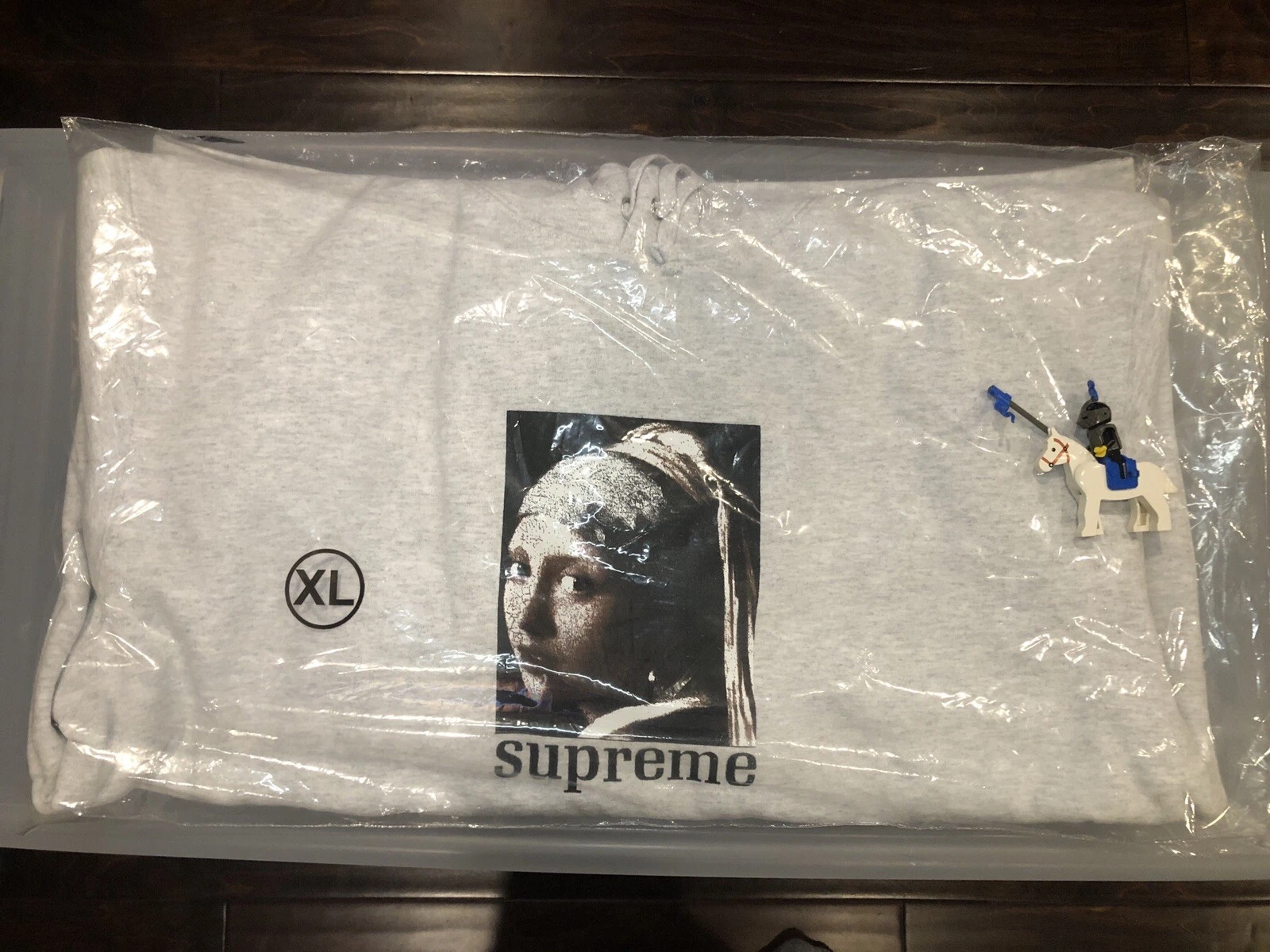 Sweat à capuche SUPREME nacré gris cendre DS taille XL