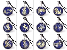 Zodiac Star Signs Necklace Pendants Pewter Silver Jewelry JNP