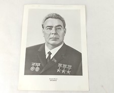 Sowjetische Leonid Breschnew Portrait Poster Held Stern Medaillen Original UdSSR