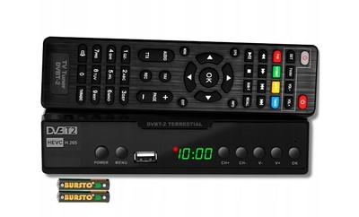 TV Tunner Decoder DVB-T2 HEVC FULL HD HDMI Scart USB Battery Remote Controller