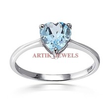 Natural Blue Topaz Gemstone with 925 Sterling Silver Ring for Women's 3293