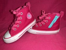 Converse Chuck Taylors All Stars Toddler 5 Pink High Tops Shoes Side Zip Sneaker