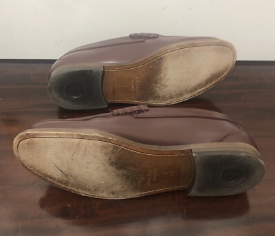 Salvatore Ferragamo Riccardo Mens Burgundy Brown Leather  display picture 1