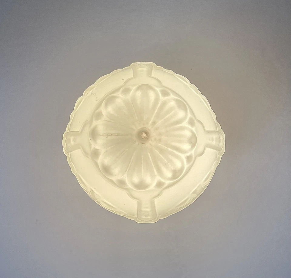 Lámpara de techo antigua de cromo victoriano Art Deco Nouveau de los años 30 40 de colección Foto 4 de 4