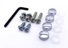 Anti Theft Auto Security Torx License Plate Screws Bolts Kit w/ Chrome Caps