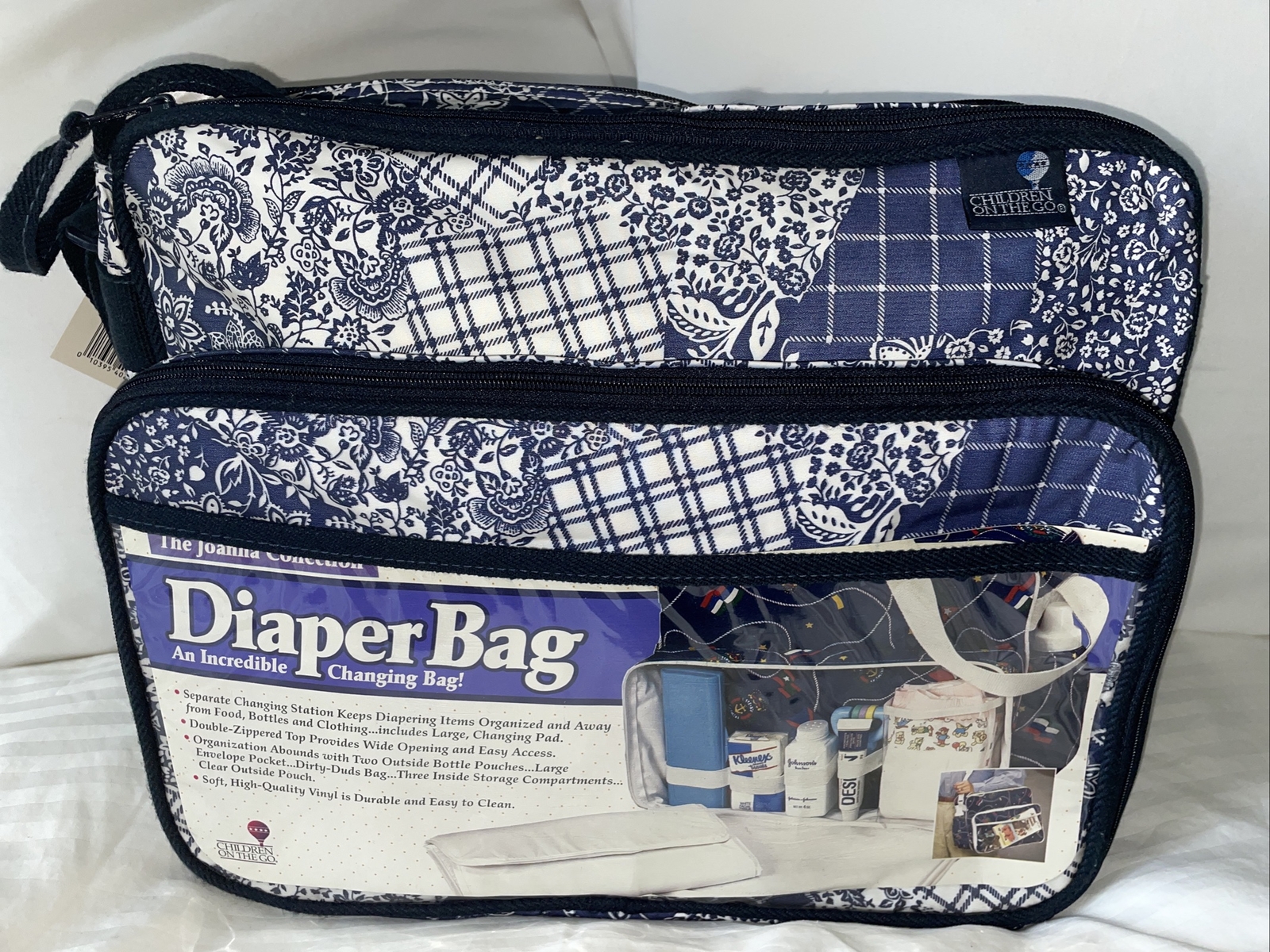 Vintage Children On The Go Baby Diaper Bag Joanna Collection Vinyl NO CHANGE PAD