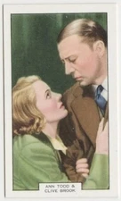 Ann Todd + Clive Brook 1930s Summit Screen Lovers Tobacco Card #44 NM