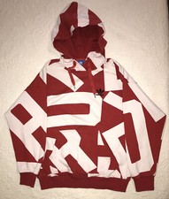 Adidas Originals Bold Age Red White Hoodie Youth Size 14 Geometric Sweatshirt