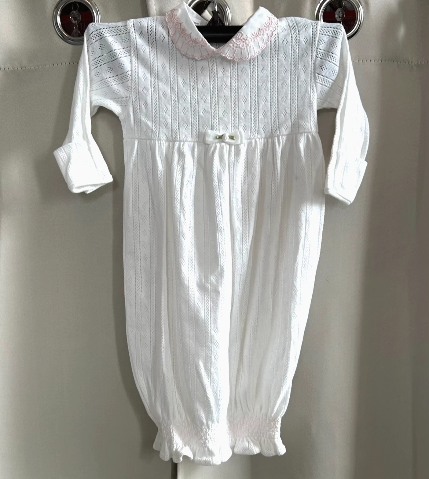 Abito da notte vintage bambino Dior Layette 0 3 11 libbre civetta ricamato 17678