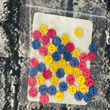 Stampin Up ICE CREAM PARLOR Flower Shape BUTTONS 24 Pieces 123612