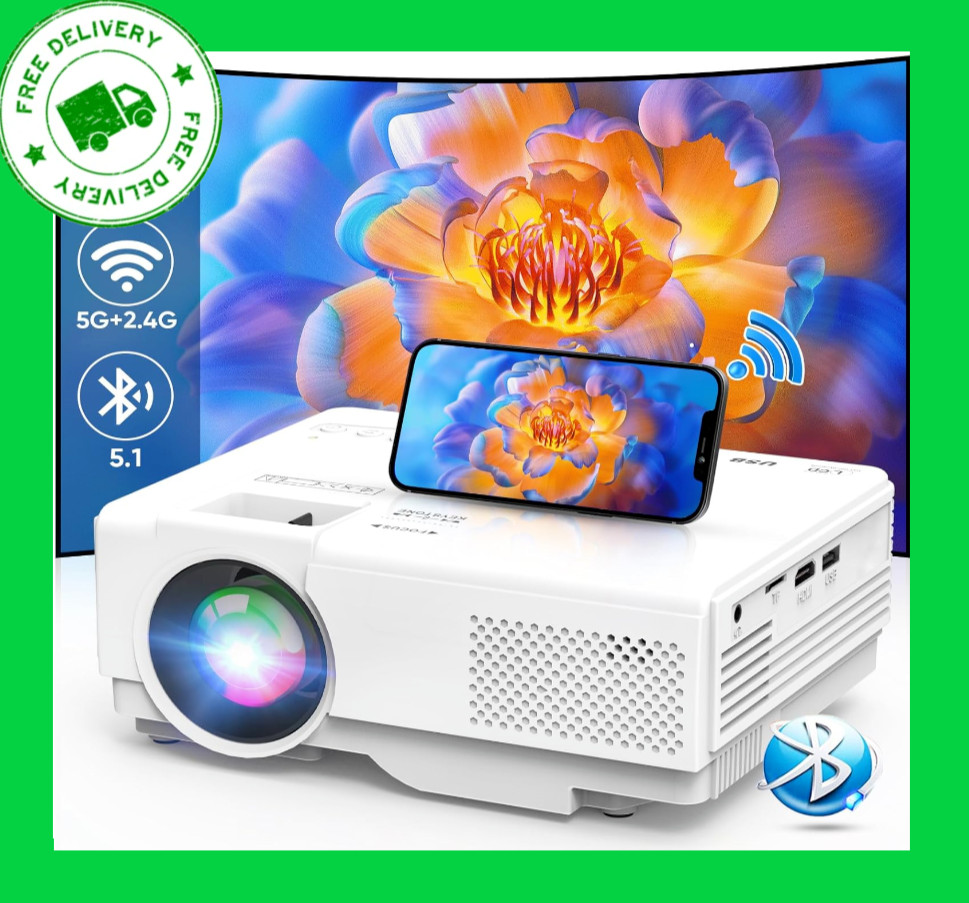 Mini Proiettore Home Cinema 5G WiFi - 12000L Per Famiglia e Bambini