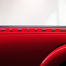 Fits F-150 F-250 F-350 SUPER DUTY PLATINUM Bed side Chrome Emblem Decal 2pc Set