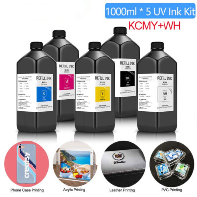 5x1000ml LED UV Ink For Epson L800 L805 L1800 1390 1400 4800 7800 9800 