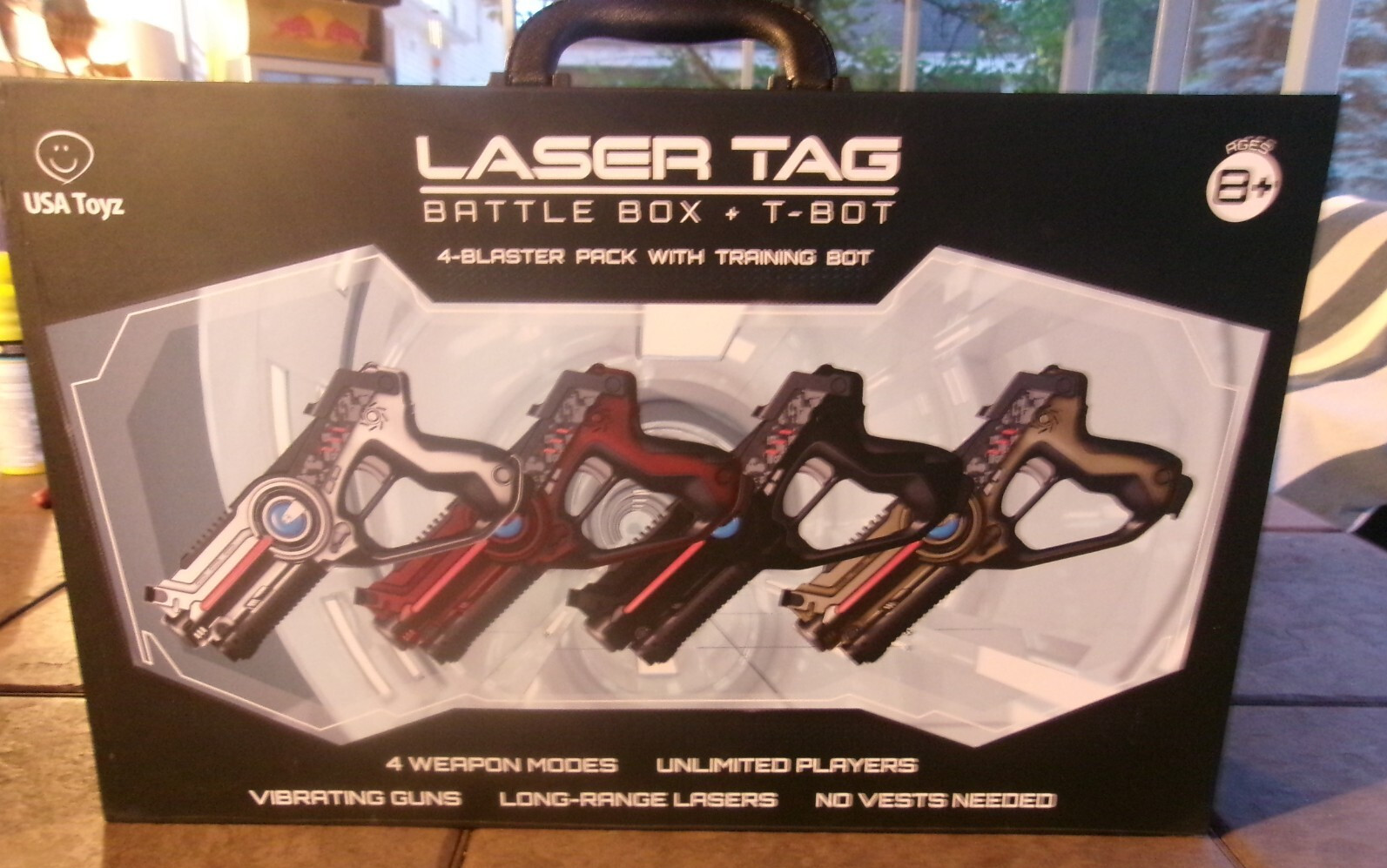USA Toyz Laser Tag T-BOT 4 - Blaster Pack with training bot