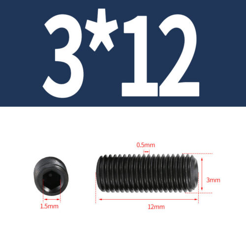 Black Concave Point Grub Screw Stainless Steel Hex Socket Set Screws M3 - M12 - Picture 12 of 83