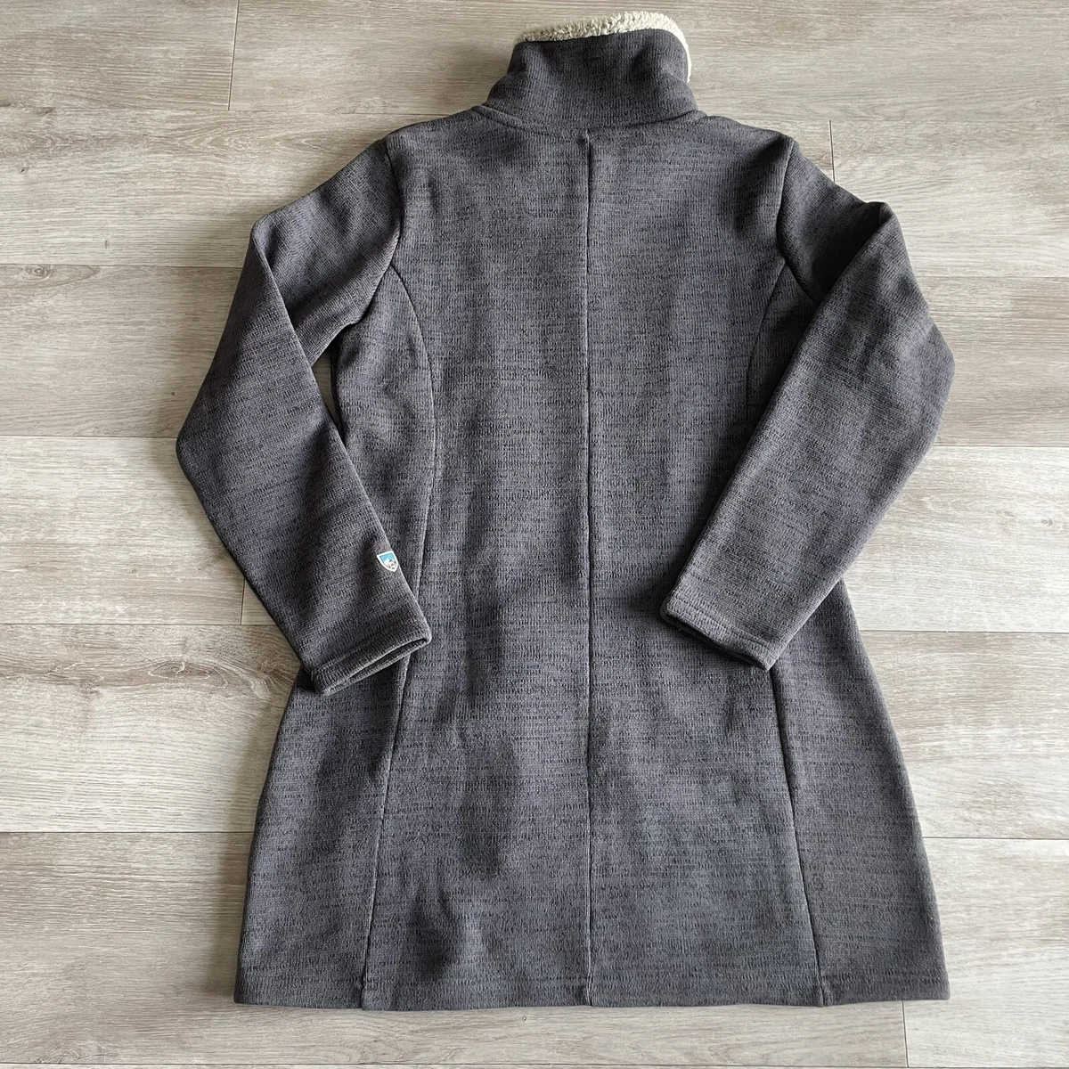 Kuhl Alska Long Fleece Jacket Sweater Gray Sherpa Outdoor Snow Women s Medium