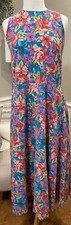 Vtg. Maggie Breen Floral 80’s Maxi Long Dress Cottagecore Size Medium Colorful