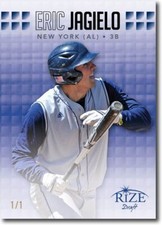 ERIC JAGIELO 2013 Rize Rookie Emerald BLUE BLANK BACK RC 1/1