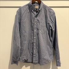 J Crew Shirt Mens Large Blue Slim Fit Secret Wash Stretch Button Down Casual