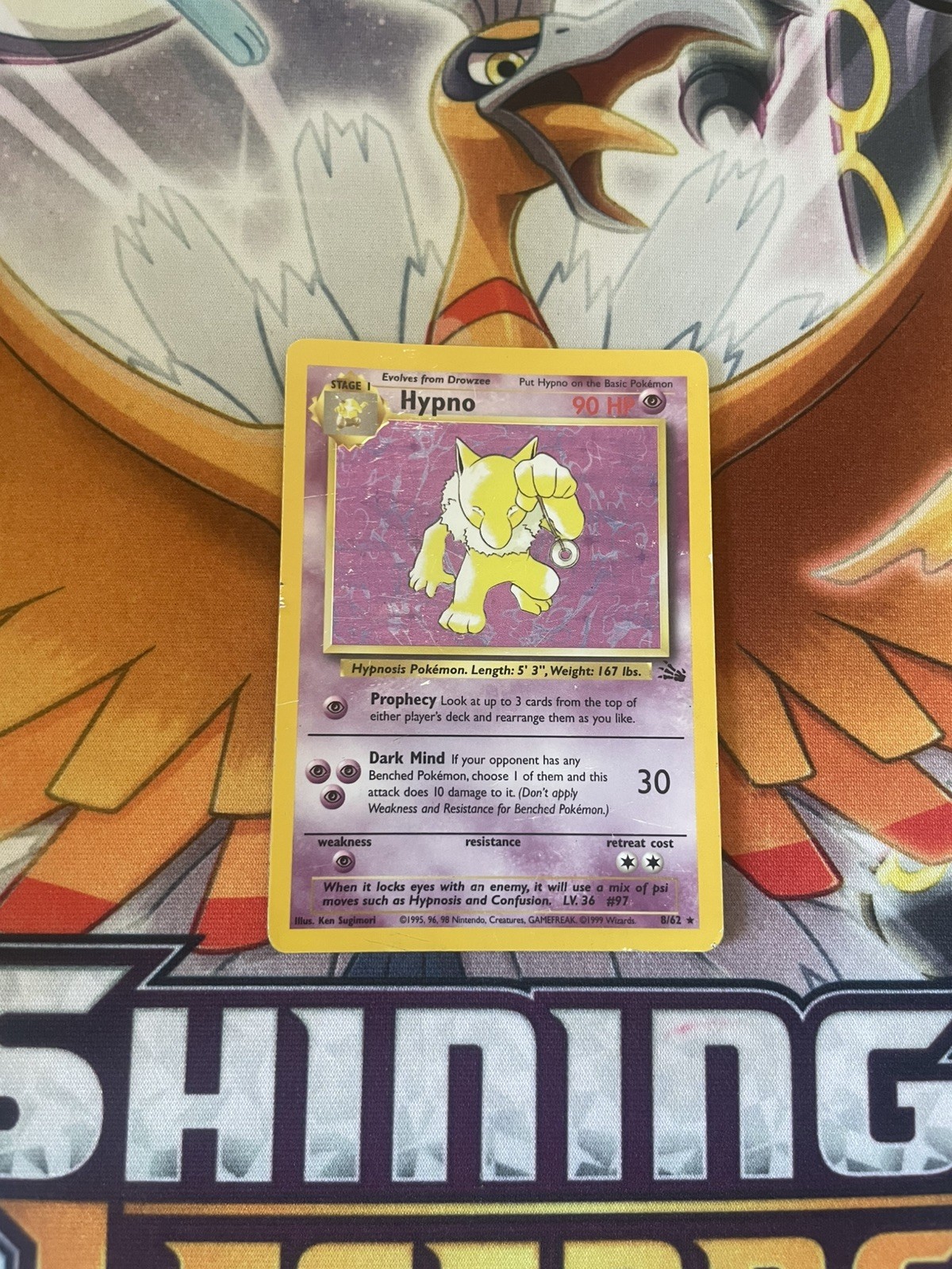 Hypno 8/62 Base Set Fossil Holo Card