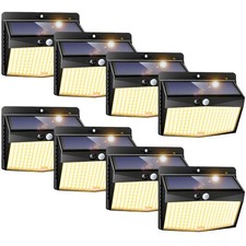 Peasur Solar Security Lights Outdoor Motion Sensor, 168LED 8 Pack, Warm White