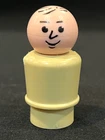 Vintage Original Fisher Price Little People All Plastic Tan Base Black Hair