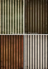 Decoupage Queen - Fall Stripes Four Pack Rice Paper A4
