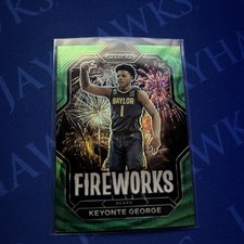 2023-24 Panini Prizm Draft Picks Keyonte George #14 Fireworks Green Wave RC