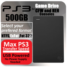 PS3 External Hard Drive 500GB for Custom Firmware  HEN Select format