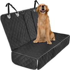 Dog Car Seat Cover Waterproof Back Seat Protector Black Oxford cloth with grid
