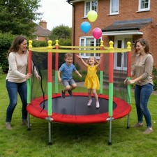 Trampoline 5FT/140CM Toddler Trampoline round with Safety Enclosure Net, Indoo