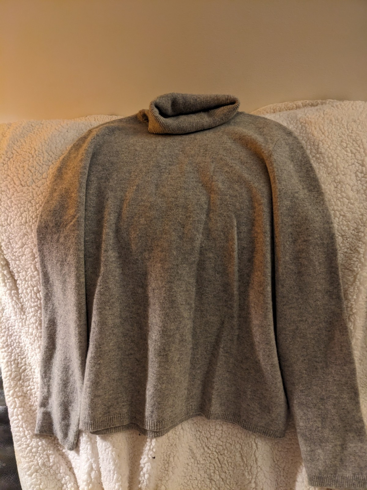 Charter Club Everyday Cashmere Heather Turtle Neck Sweater L Classic Timeless