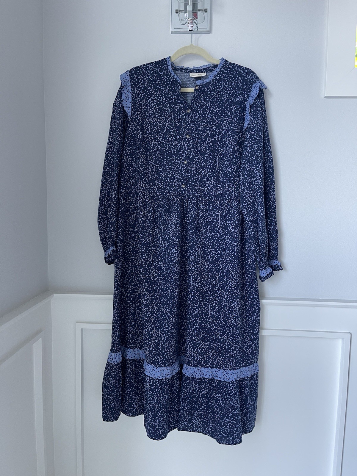 Universal Thread Leaf Print Ballon Long Sleeve Ru… - image 3