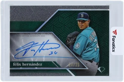 Tarjeta firmada por Felix Hernández Marineros 2024 Topps Diamond Icons #ACC-KF #18/25 Foto 3 de 4