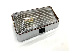 Chrome Universal Interior Dome Light w/ Switch & 1156 Bulb United Pacific 31427