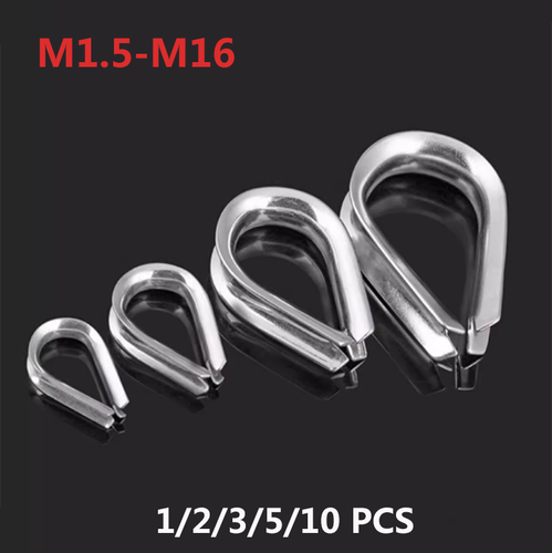 Pinze per filo in acciaio ditale bullone a U morsetto clip corda cavo anello cuore 304 inox - Foto 1 di 9